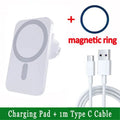 30W Magnetic Car Wireless Charger For iPhone 15 14 13 12 Pro Max Mini Macsafe Car Phone Holder Stand Mount Fast Charging Station - Golden High-Tech