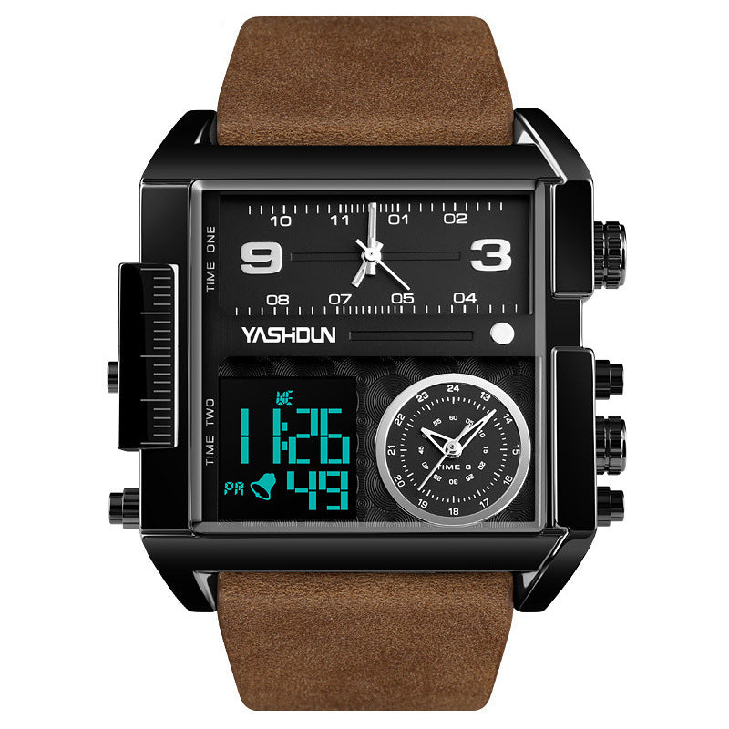 Men’s Multifunctional Sports Watch – Large Dial, Dual Display, Waterproof Digital Watch