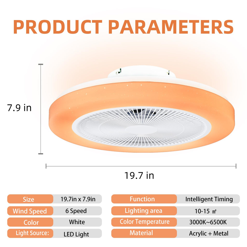 AHXIAOZN Ventilateur LED RGB Silencieux 50 cm - Golden High-Tech