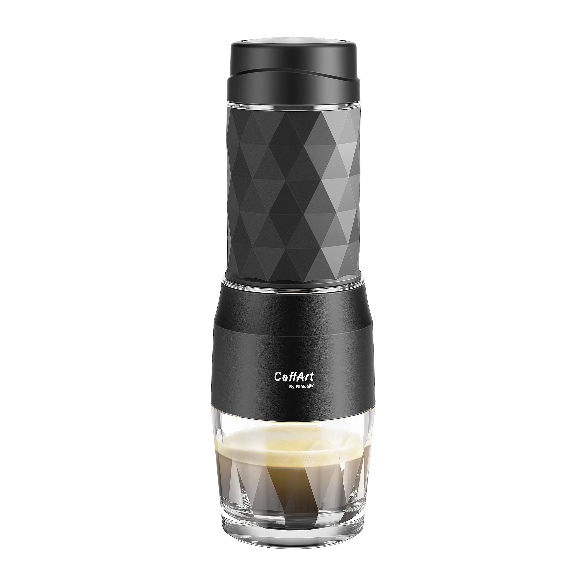 BioloMix Machine à café portative Machine à expresso presse à main Capsule cafetière moulue Portable pour voyage et pique-nique - Golden High-Tech