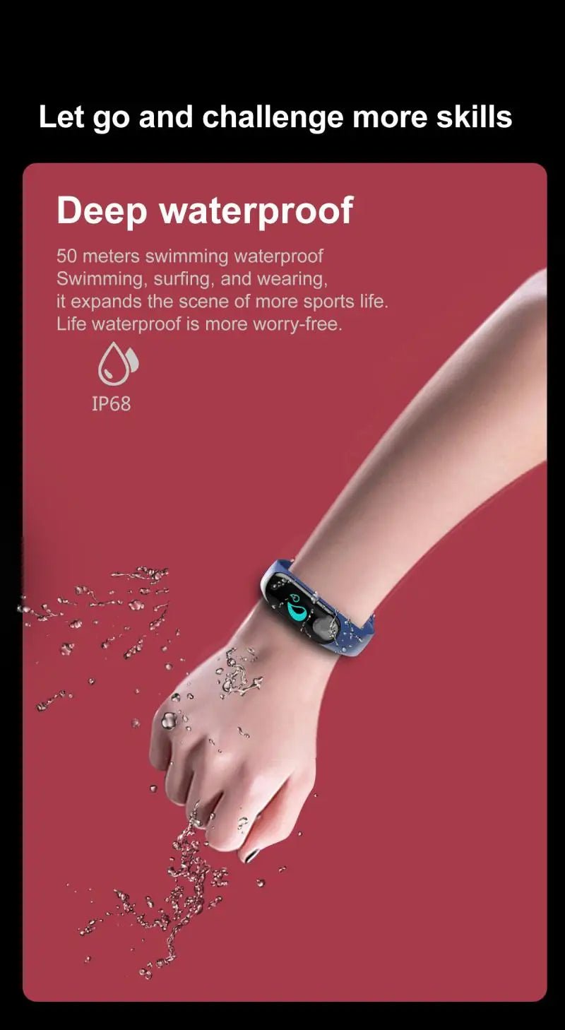 Bracelet intelligent sport M4 étanche montre intelligente intelligente électronique Bracelet intelligent podomètre Fitness Tracker tensiomètre - Golden High-Tech