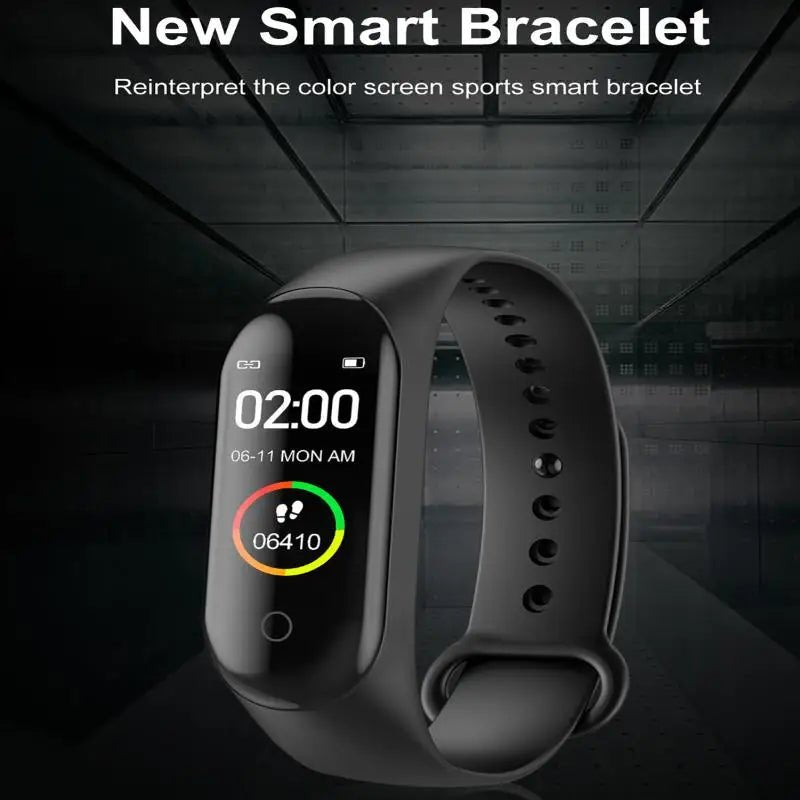 Bracelet intelligent sport M4 étanche montre intelligente intelligente électronique Bracelet intelligent podomètre Fitness Tracker tensiomètre - Golden High-Tech