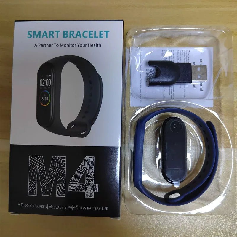Bracelet intelligent sport M4 étanche montre intelligente intelligente électronique Bracelet intelligent podomètre Fitness Tracker tensiomètre - Golden High-Tech