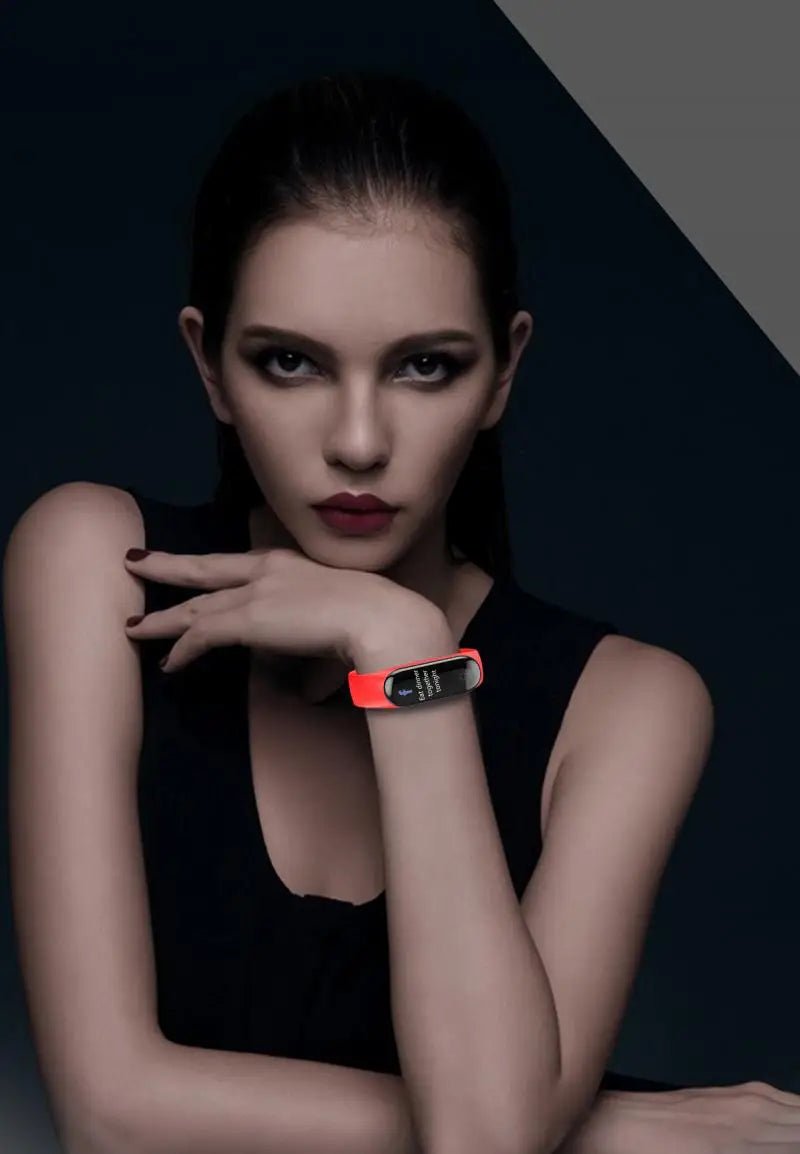 Bracelet intelligent sport M4 étanche montre intelligente intelligente électronique Bracelet intelligent podomètre Fitness Tracker tensiomètre - Golden High-Tech