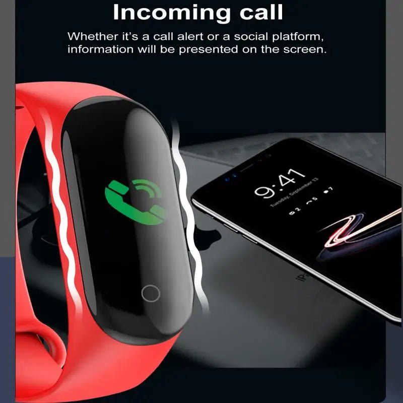 Bracelet intelligent sport M4 étanche montre intelligente intelligente électronique Bracelet intelligent podomètre Fitness Tracker tensiomètre - Golden High-Tech