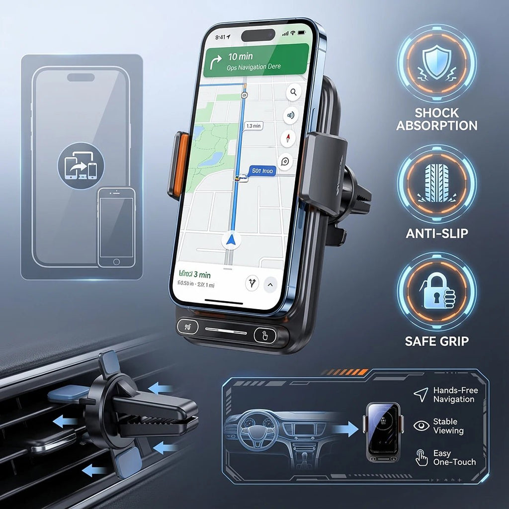 Car Phone Charger Phone Holder - Golden High-Tech