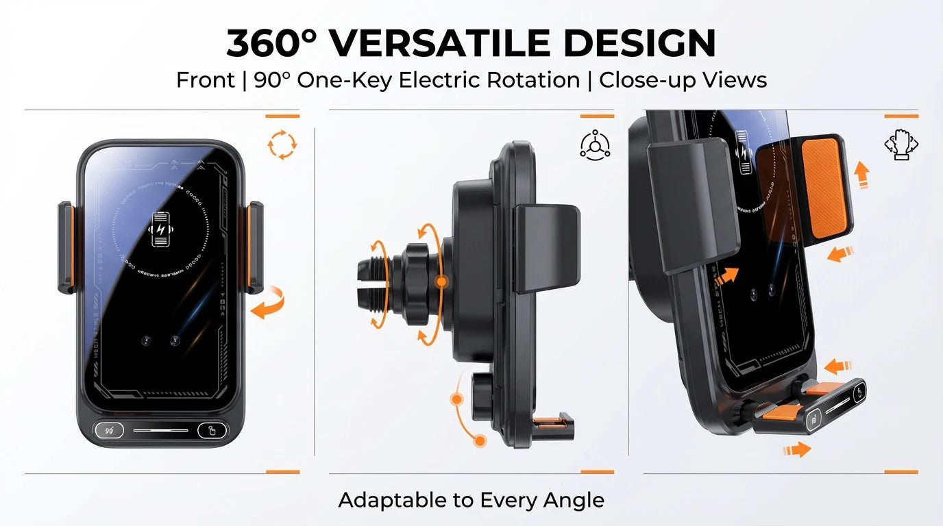 Car Phone Charger Phone Holder - Golden High-Tech