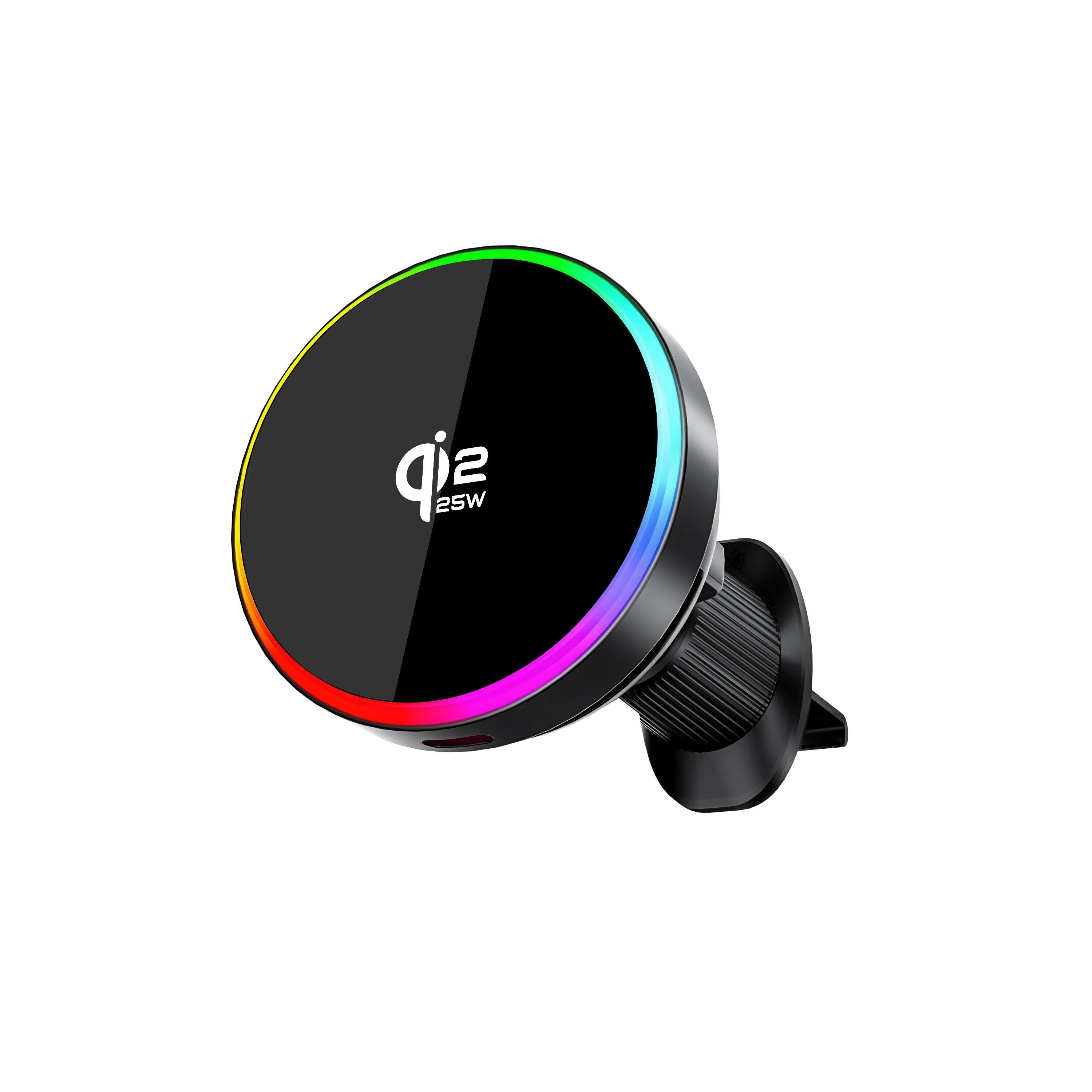 Chargeur magnétique sans fil à aspiration sous vide 15W, support de téléphone pour voiture, rotatif à 360 degrés, Compatible avec les Smartphones iPhone - Golden High-Tech