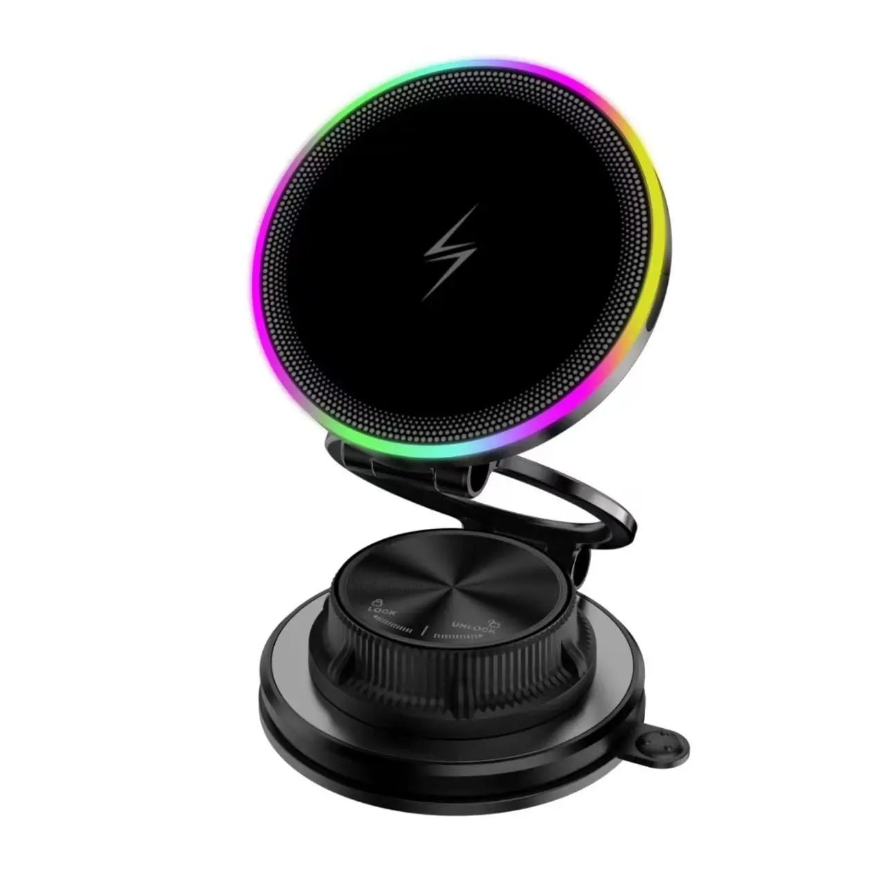 Chargeur magnétique sans fil à aspiration sous vide 15W, support de téléphone pour voiture, rotatif à 360 degrés, Compatible avec les Smartphones iPhone - Golden High-Tech