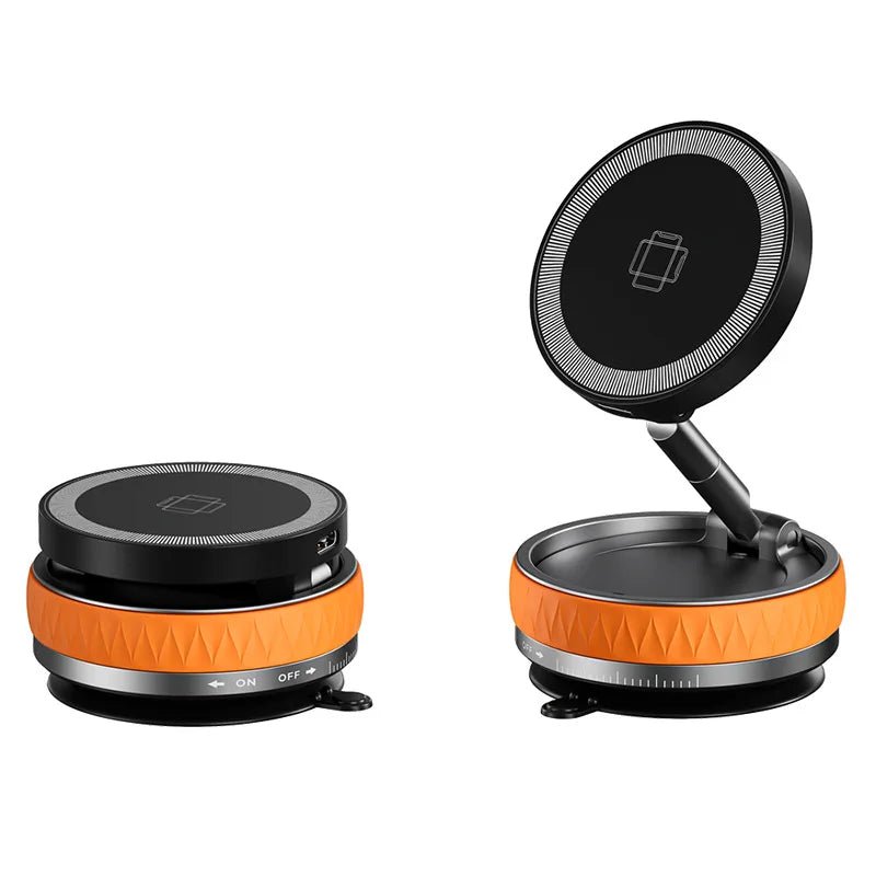 Chargeur magnétique sans fil à aspiration sous vide 15W, support de téléphone pour voiture, rotatif à 360 degrés, Compatible avec les Smartphones iPhone - Golden High-Tech