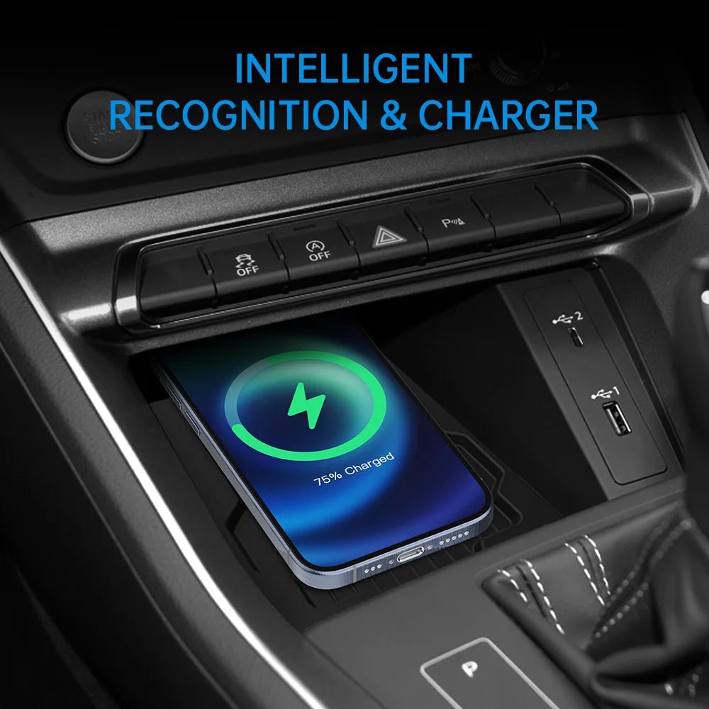 Chargeur sans fil de voiture pour Audi Q3, support iPhone Android, chargeur rapide 15W, console centrale, accessoires pour Audi Q3 2015 2016-2022 - Golden High-Tech