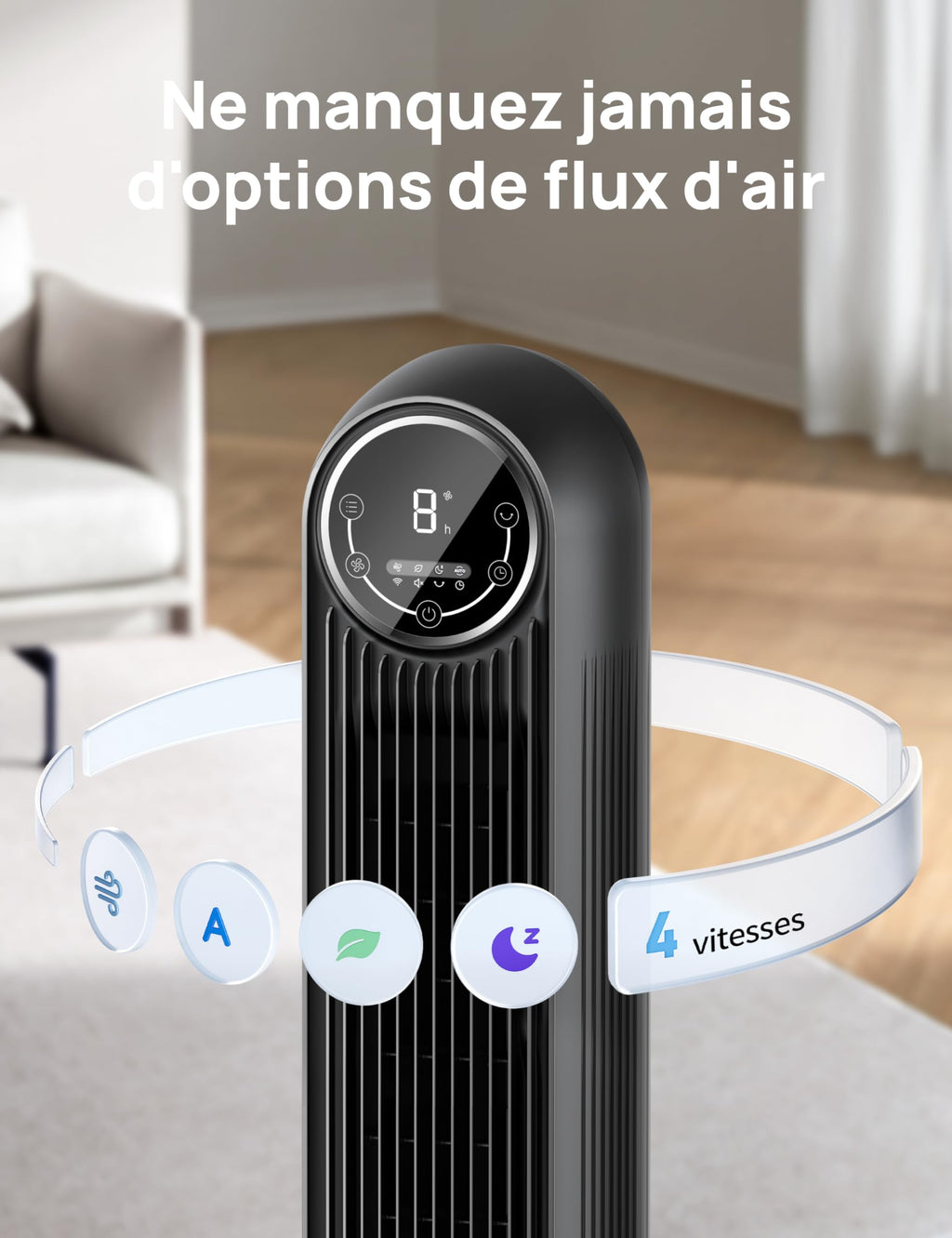 Dreo Ventilateur Tour Intelligent WiFi Silencieux