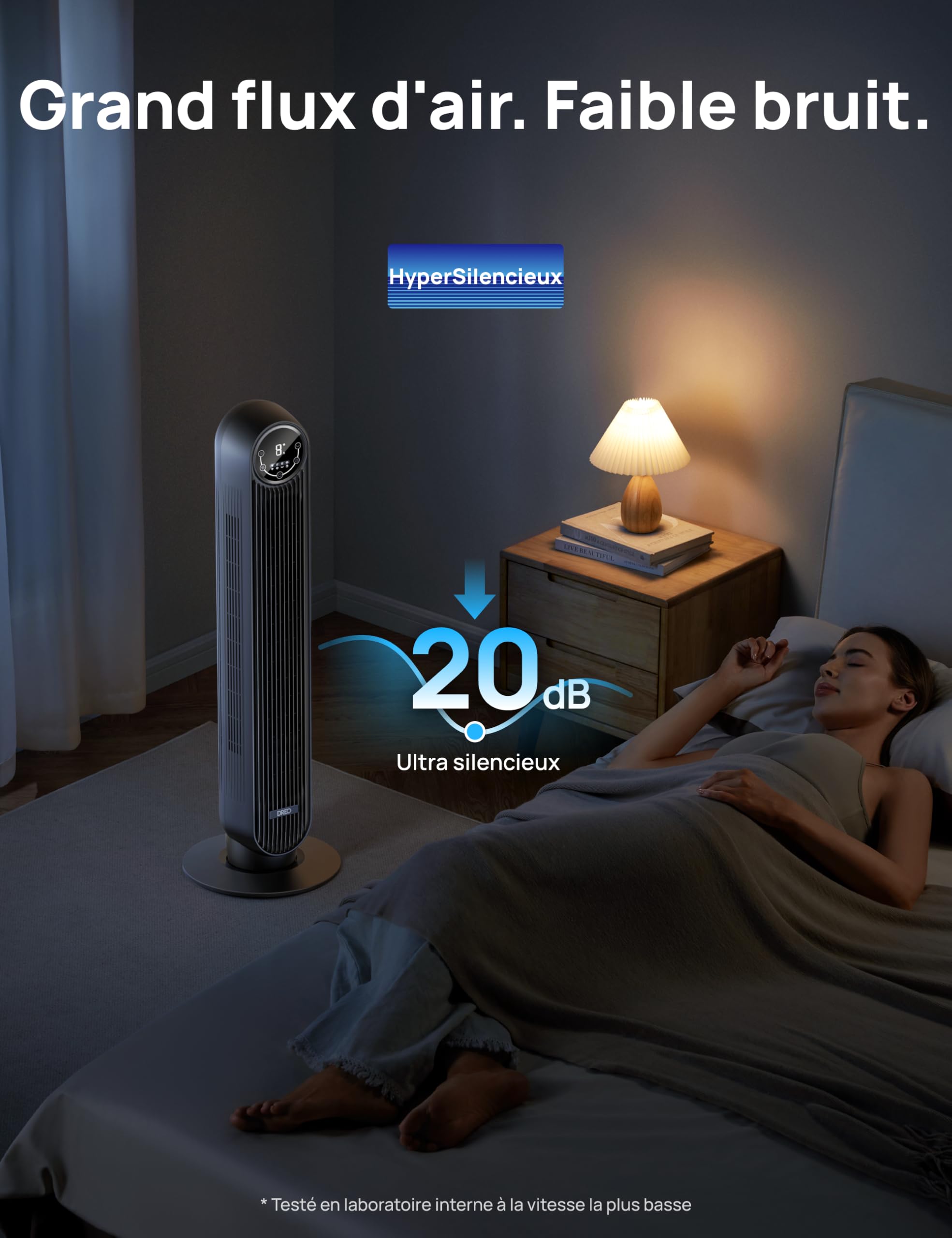 Dreo Ventilateur Tour Intelligent WiFi Silencieux - Golden High-Tech