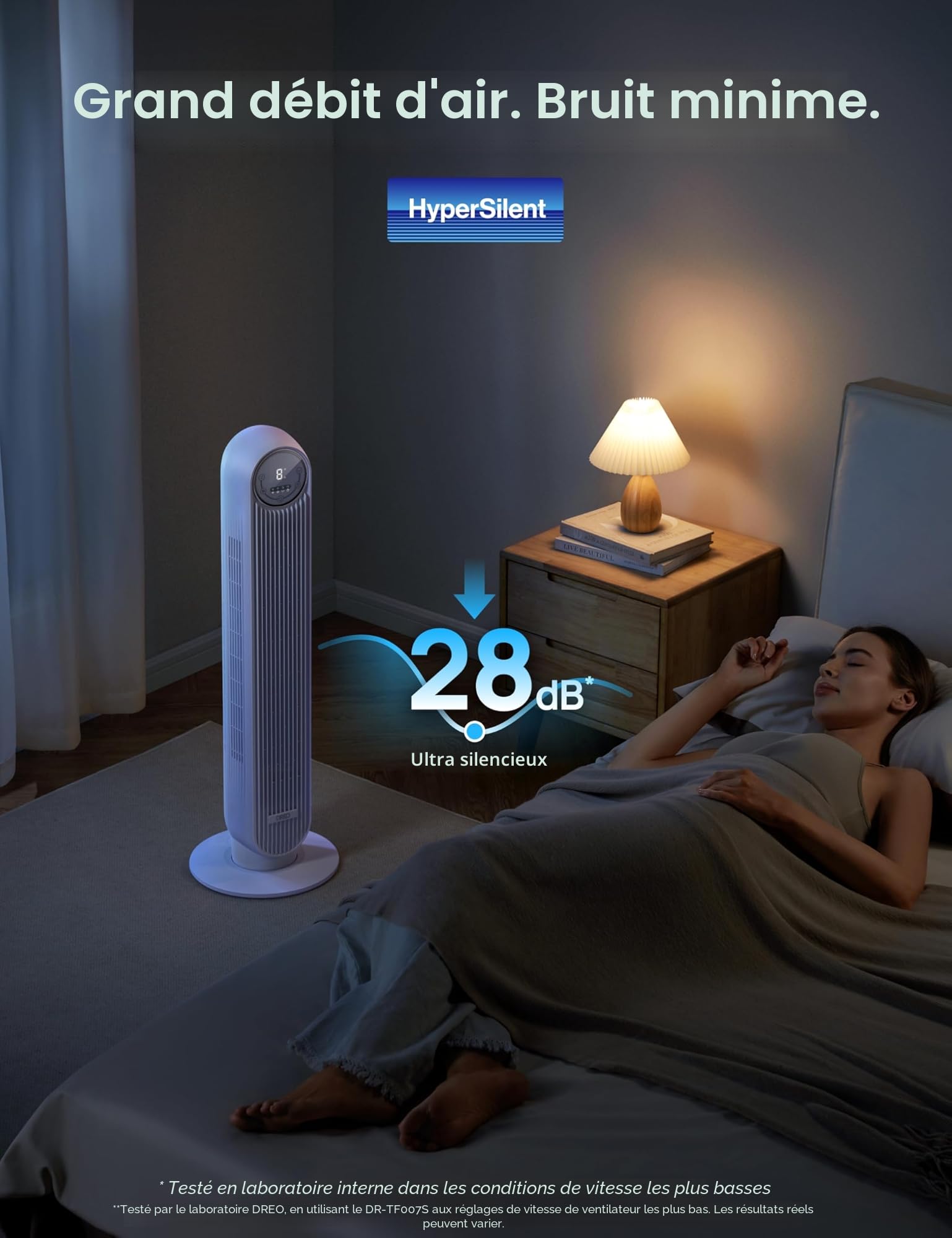 Dreo Ventilateur Tour Intelligent WiFi Silencieux - Golden High-Tech