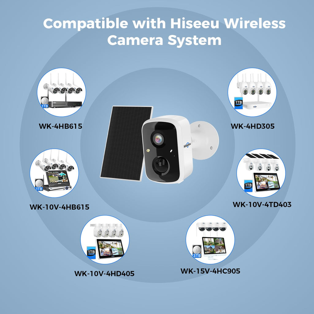 Hiseeu Solar Security Cameras Wireless Outdoor 2 Pack, Battery Powered 3K 4MP wifi Cameras for Home Surveillance, PIR/AI Motion Detection, Waterproof, Color Night Vision, 2-Way Audio, Cloud/SD Storage - Golden High-Tech