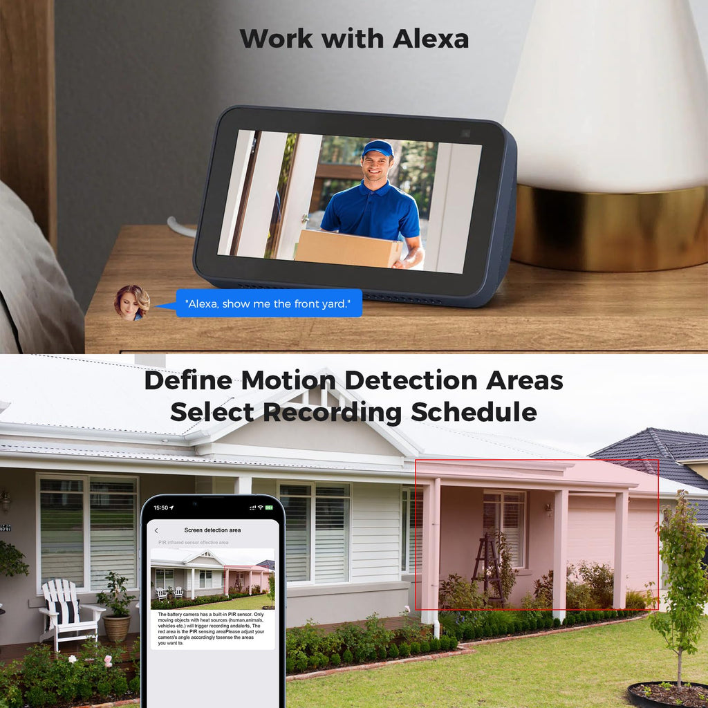 Hiseeu Solar Security Cameras Wireless Outdoor 2 Pack, Battery Powered 3K 4MP wifi Cameras for Home Surveillance, PIR/AI Motion Detection, Waterproof, Color Night Vision, 2-Way Audio, Cloud/SD Storage - Golden High-Tech