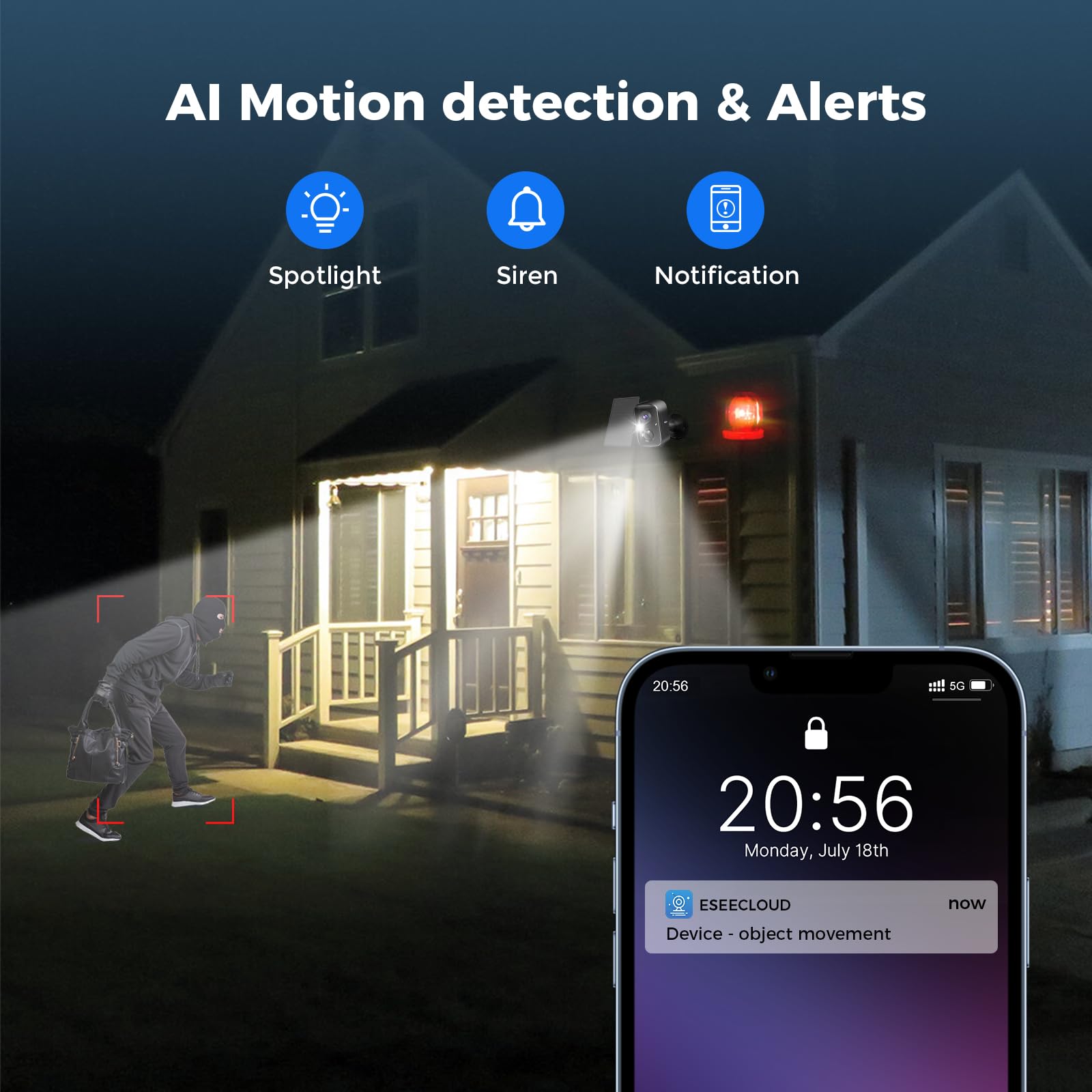 Hiseeu Solar Security Cameras Wireless Outdoor 2 Pack, Battery Powered 3K 4MP wifi Cameras for Home Surveillance, PIR/AI Motion Detection, Waterproof, Color Night Vision, 2-Way Audio, Cloud/SD Storage - Golden High-Tech