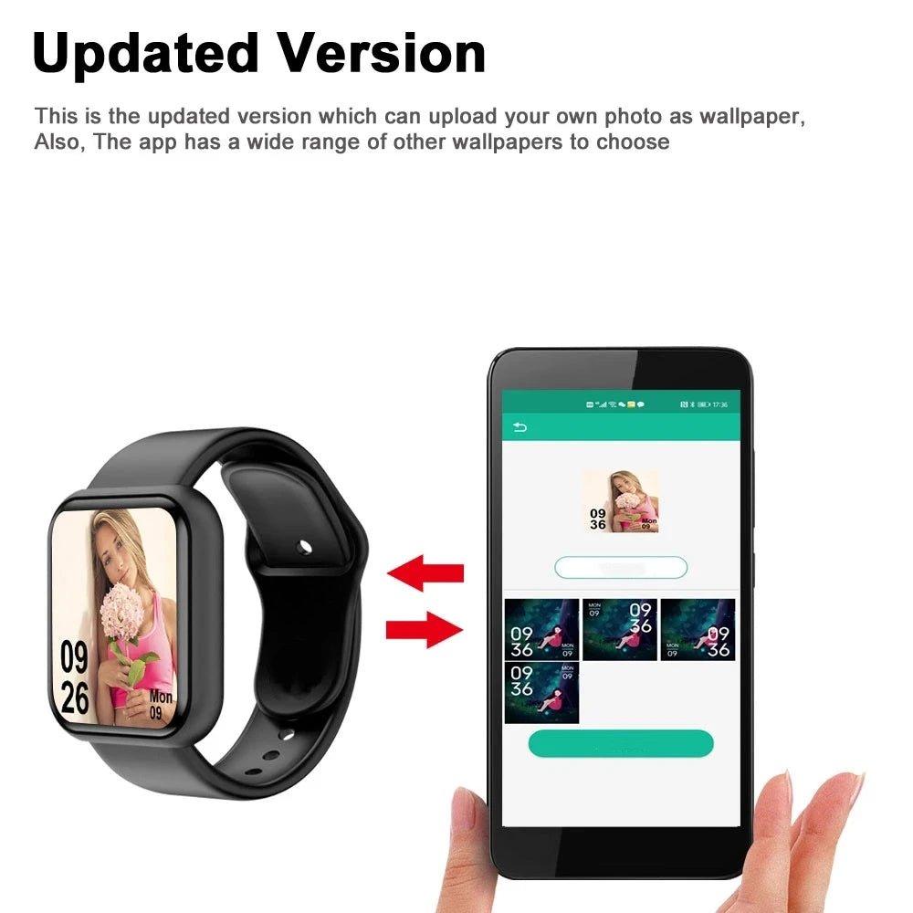 Hommes montre électronique Fitness Bracelet Smartwatch montre intelligente Y68 D20 moniteur de sommeil cadeau pour IOS Android Smartphones réveil - Golden High-Tech