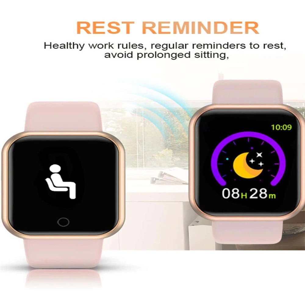 Hommes montre électronique Fitness Bracelet Smartwatch montre intelligente Y68 D20 moniteur de sommeil cadeau pour IOS Android Smartphones réveil - Golden High-Tech