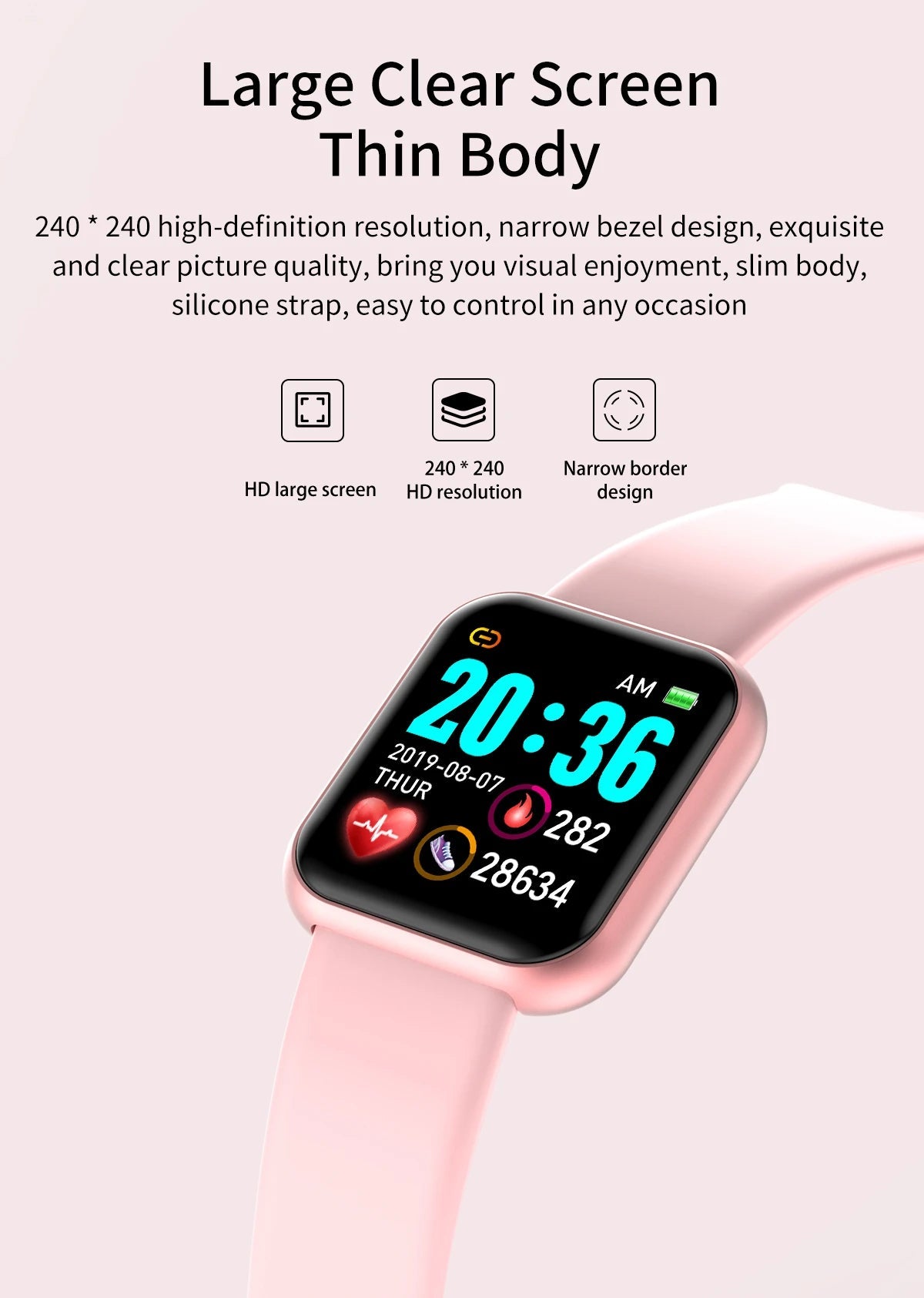 Hommes montre électronique Fitness Bracelet Smartwatch montre intelligente Y68 D20 moniteur de sommeil cadeau pour IOS Android Smartphones réveil - Golden High-Tech