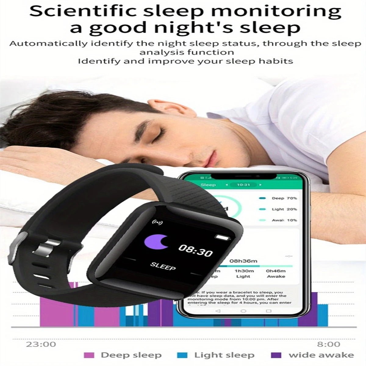 Hommes montre électronique Fitness Bracelet Smartwatch montre intelligente Y68 D20 moniteur de sommeil cadeau pour IOS Android Smartphones réveil - Golden High-Tech