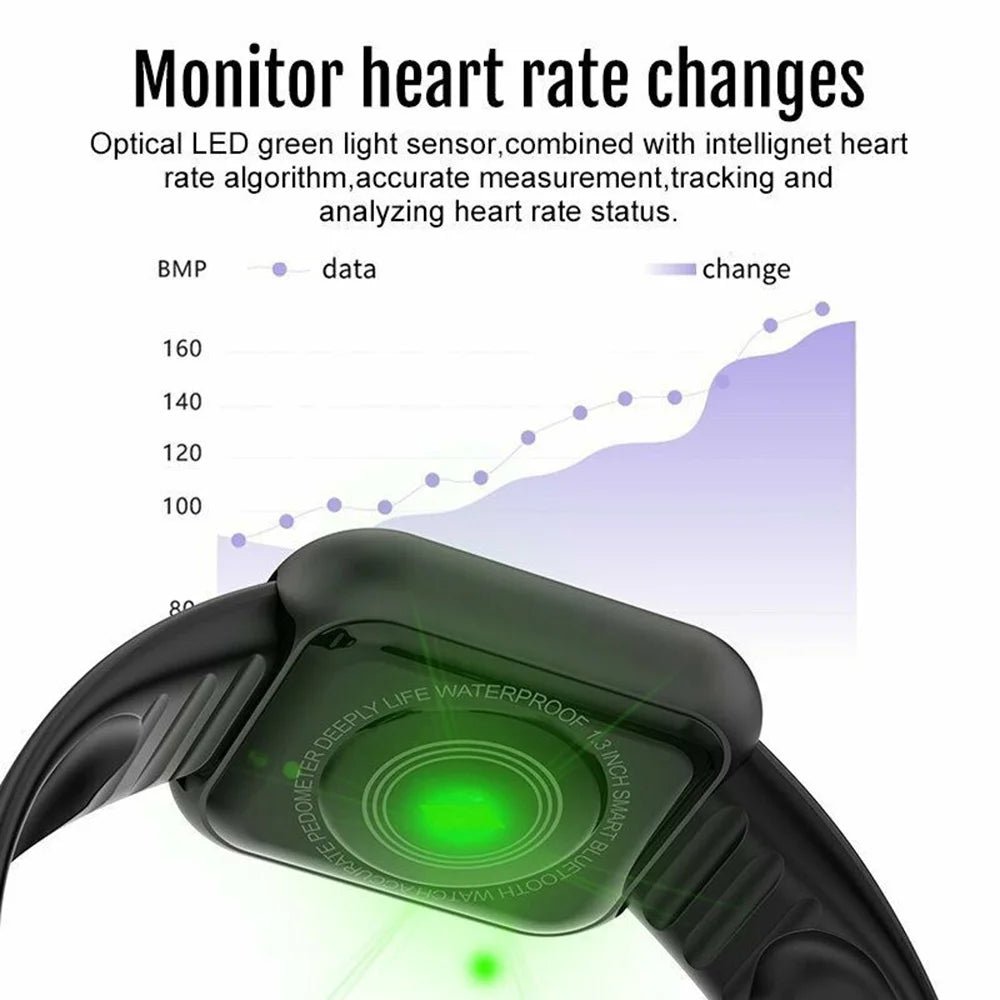 Hommes montre électronique Fitness Bracelet Smartwatch montre intelligente Y68 D20 moniteur de sommeil cadeau pour IOS Android Smartphones réveil - Golden High-Tech
