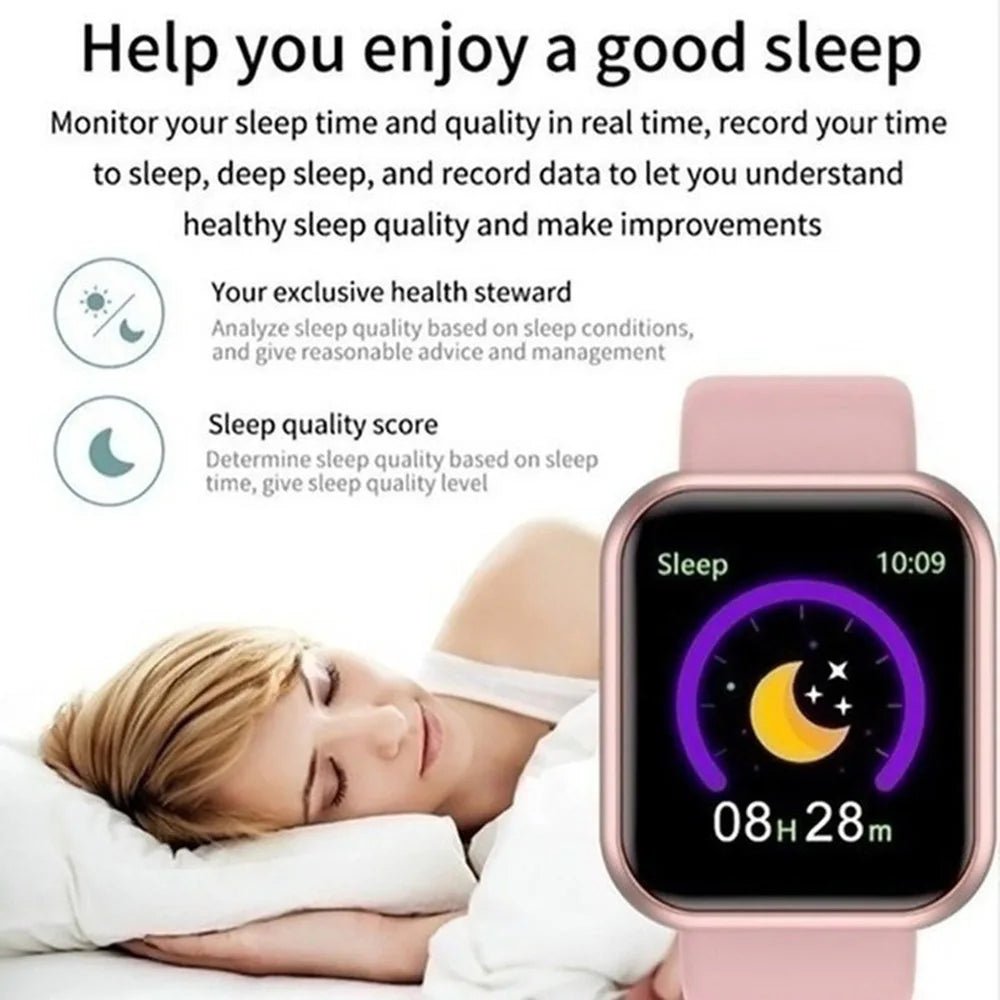 Hommes montre électronique Fitness Bracelet Smartwatch montre intelligente Y68 D20 moniteur de sommeil cadeau pour IOS Android Smartphones réveil - Golden High-Tech