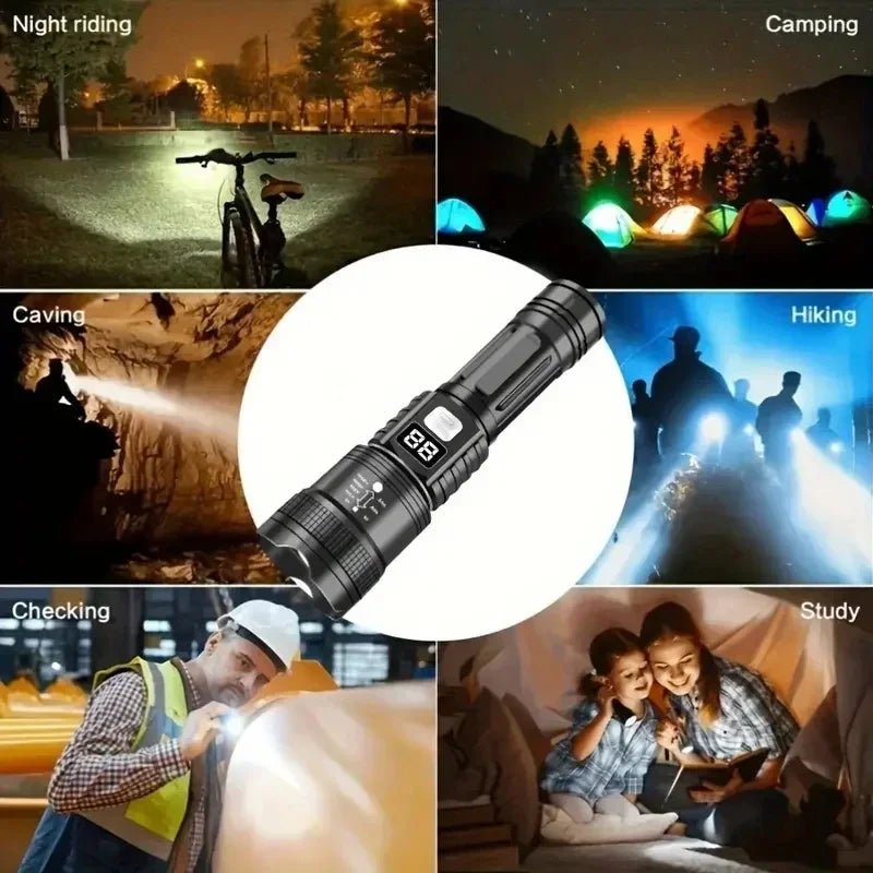 Lampe Tactique LED 100000LM Rechargeable pour Camping - Golden High-Tech