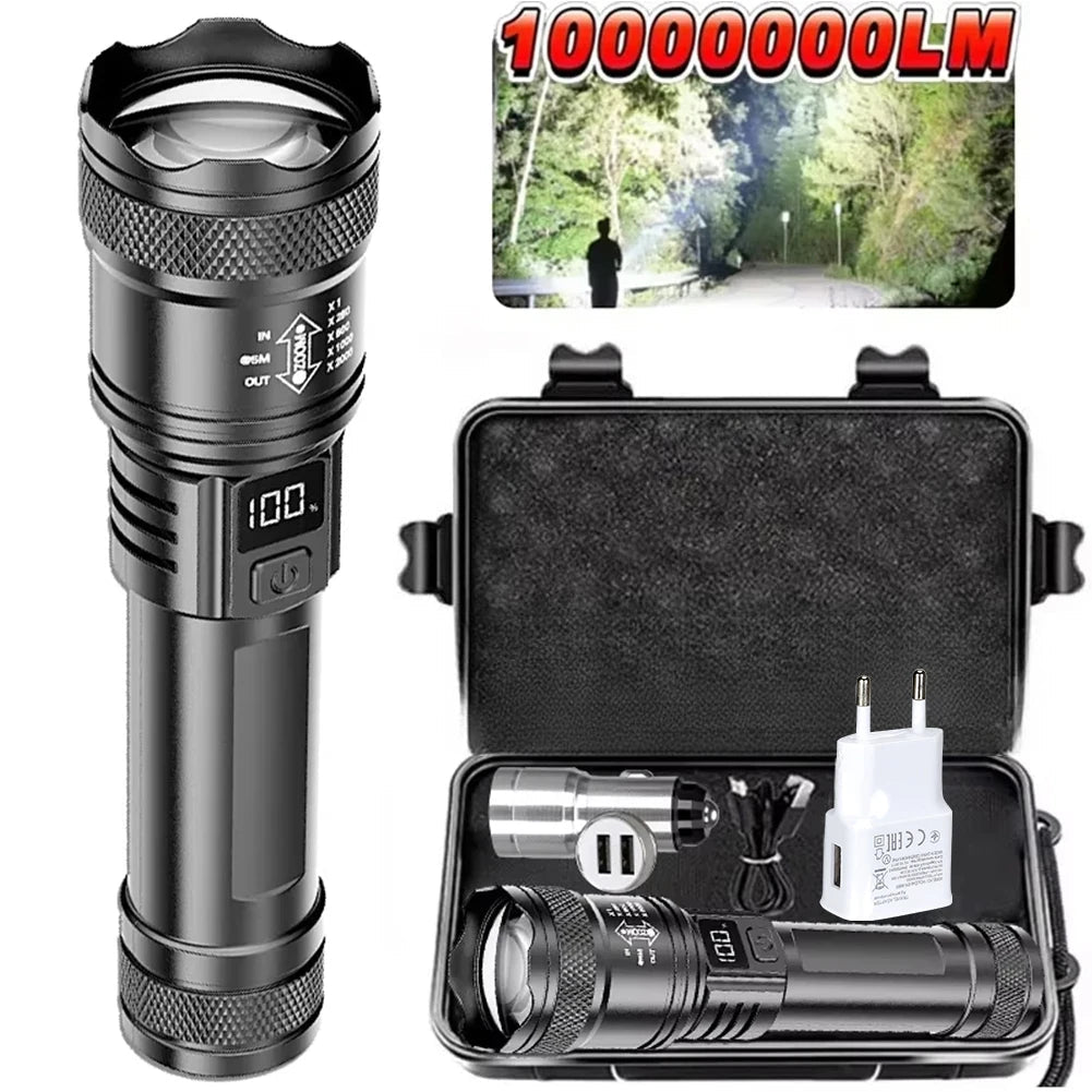 Lampe Tactique LED 100000LM Rechargeable pour Camping - Golden High-Tech