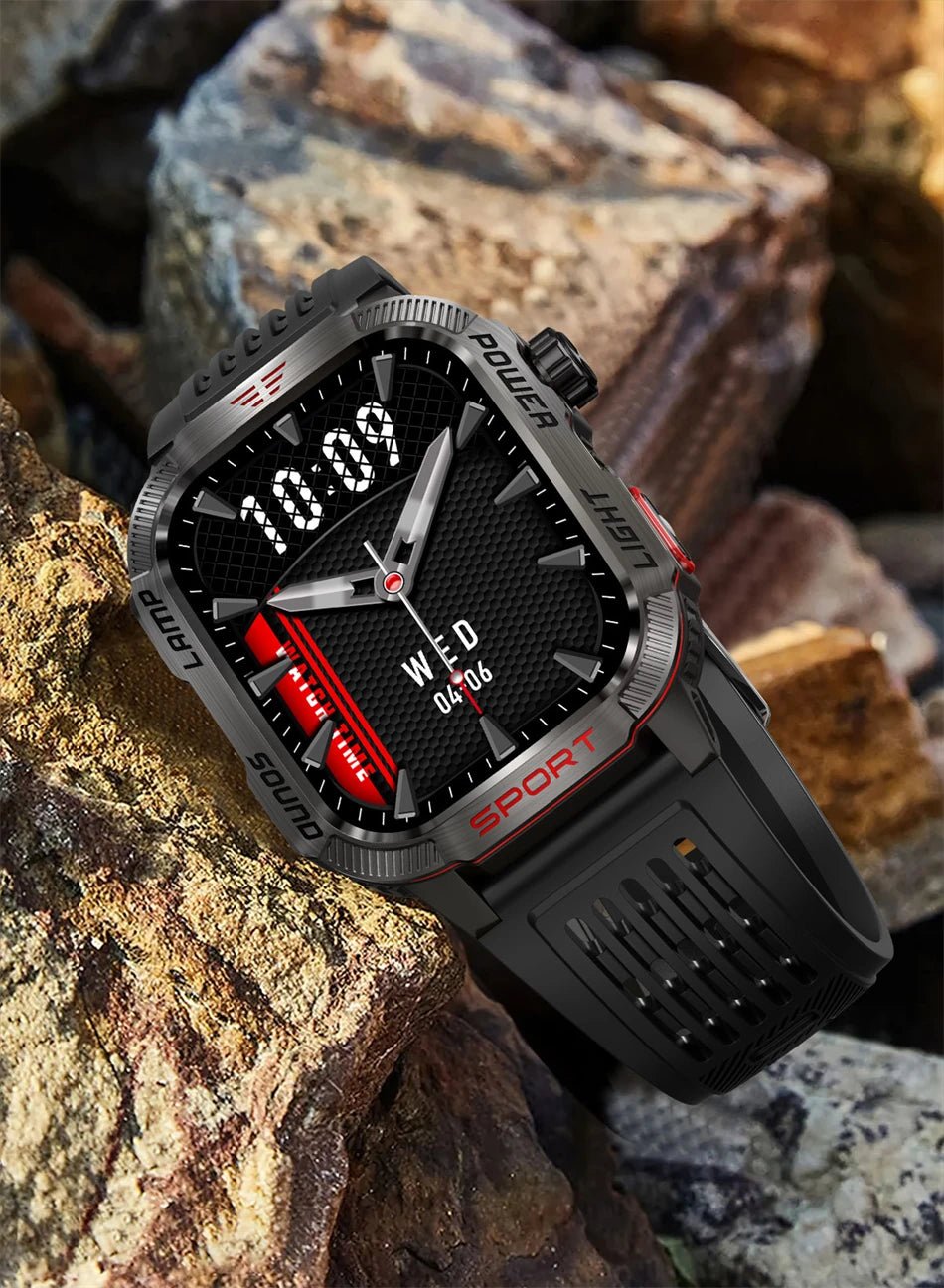 LIGE-Montre intelligente aste pour homme, batterie 600mAh, connexion pour tous les smartphones, lampe de poche LED, montre intelligente étanche pour le sport - Golden High-Tech