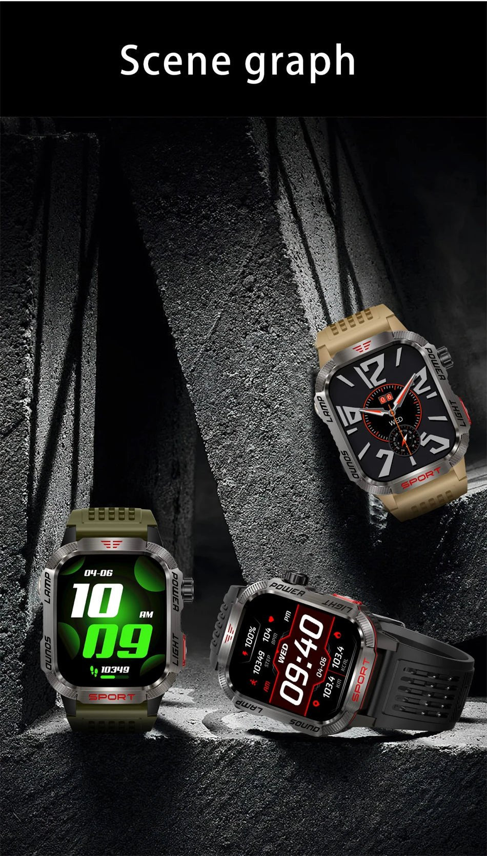 LIGE-Montre intelligente aste pour homme, batterie 600mAh, connexion pour tous les smartphones, lampe de poche LED, montre intelligente étanche pour le sport - Golden High-Tech