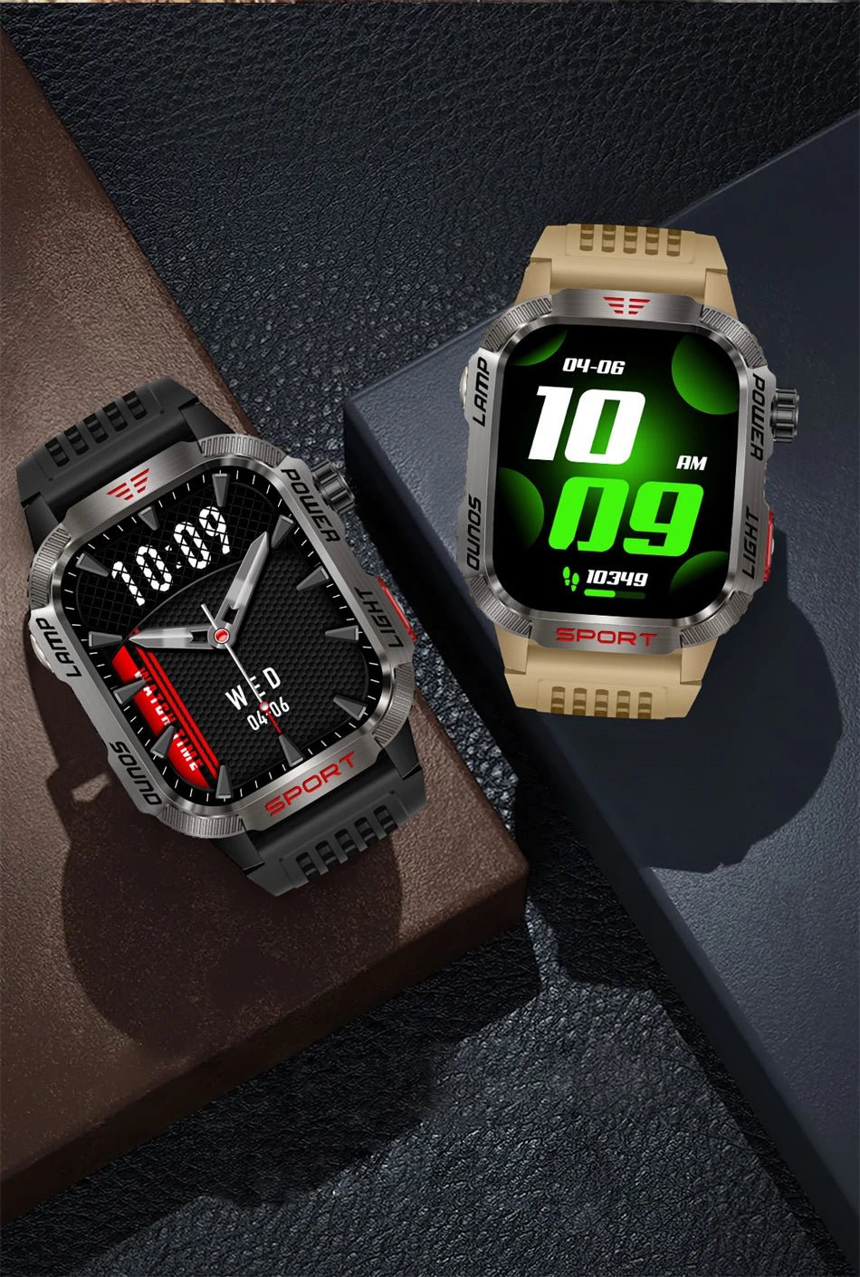LIGE-Montre intelligente aste pour homme, batterie 600mAh, connexion pour tous les smartphones, lampe de poche LED, montre intelligente étanche pour le sport - Golden High-Tech