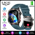 LIGE-Montre intelligente aste pour homme, batterie 600mAh, connexion pour tous les smartphones, lampe de poche LED, montre intelligente étanche pour le sport - Golden High-Tech