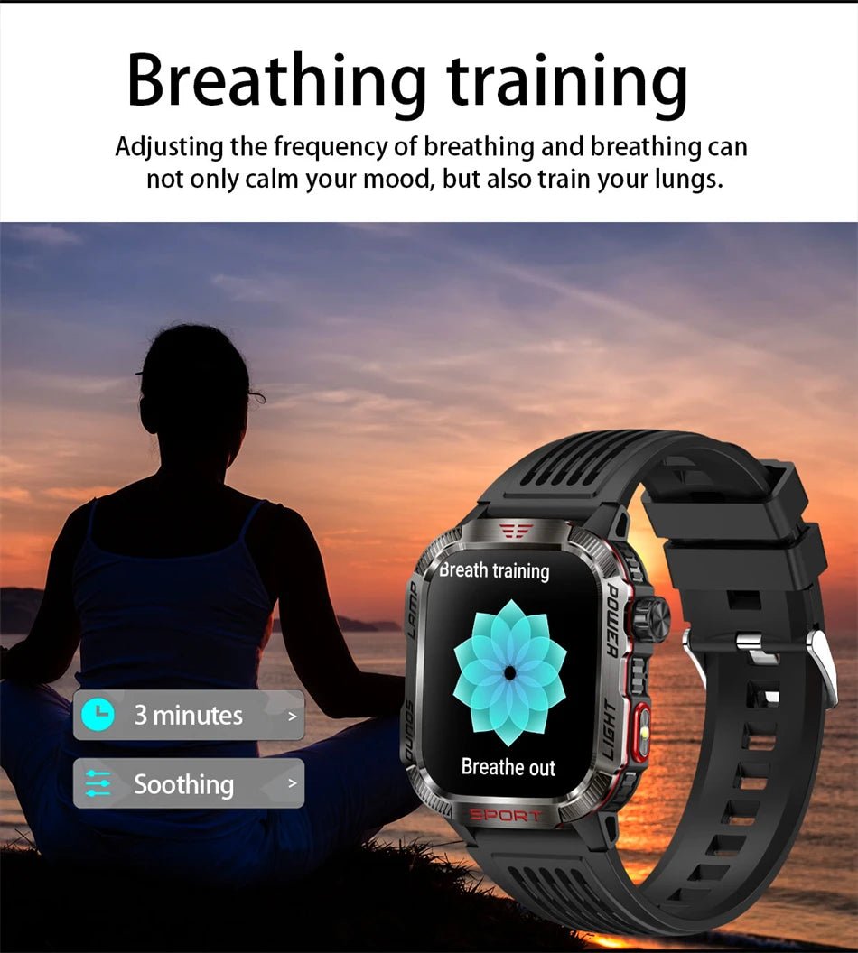 LIGE-Montre intelligente aste pour homme, batterie 600mAh, connexion pour tous les smartphones, lampe de poche LED, montre intelligente étanche pour le sport - Golden High-Tech