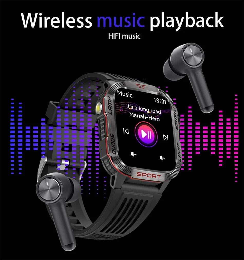 LIGE-Montre intelligente aste pour homme, batterie 600mAh, connexion pour tous les smartphones, lampe de poche LED, montre intelligente étanche pour le sport - Golden High-Tech