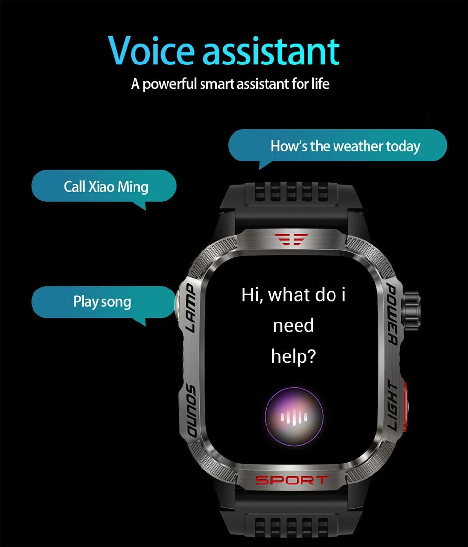 LIGE-Montre intelligente aste pour homme, batterie 600mAh, connexion pour tous les smartphones, lampe de poche LED, montre intelligente étanche pour le sport - Golden High-Tech