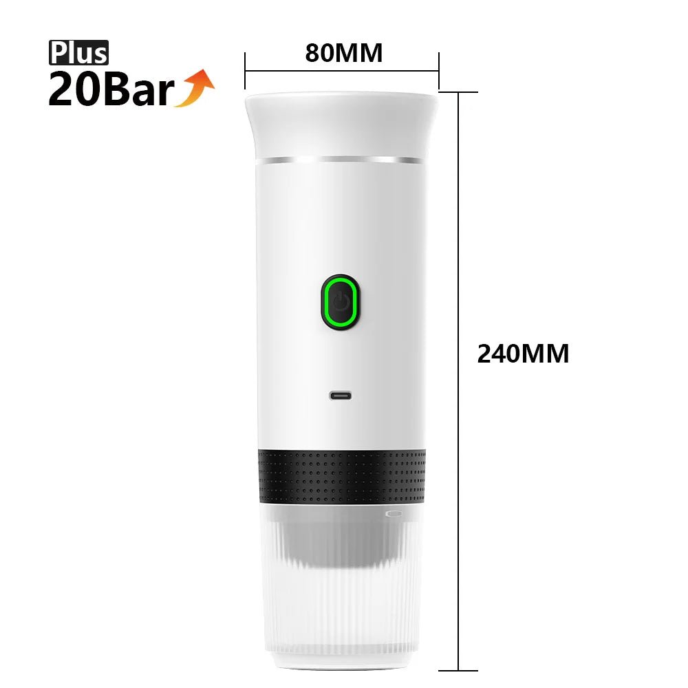 Machine à café expresso électrique Portable sans fil, pour voiture et maison, Camping, 3 en 1, capsules de poudre, cafetière de voyage - Golden High-Tech