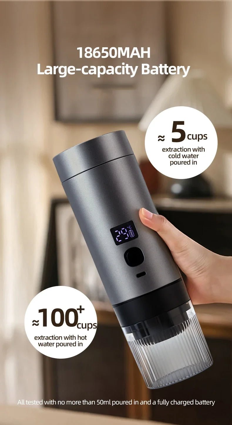 Machine à café expresso Portable, chauffage, Rechargeable, Extraction concentrée, pour voyage et bureau - Golden High-Tech