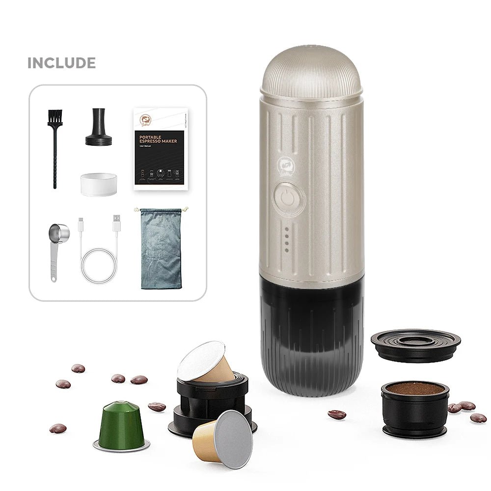 Machine à café expresso Portable, électrique, 19 bars, chauffage automatique, adaptée aux dosettes de capsules nespresso, café moulu - Golden High-Tech