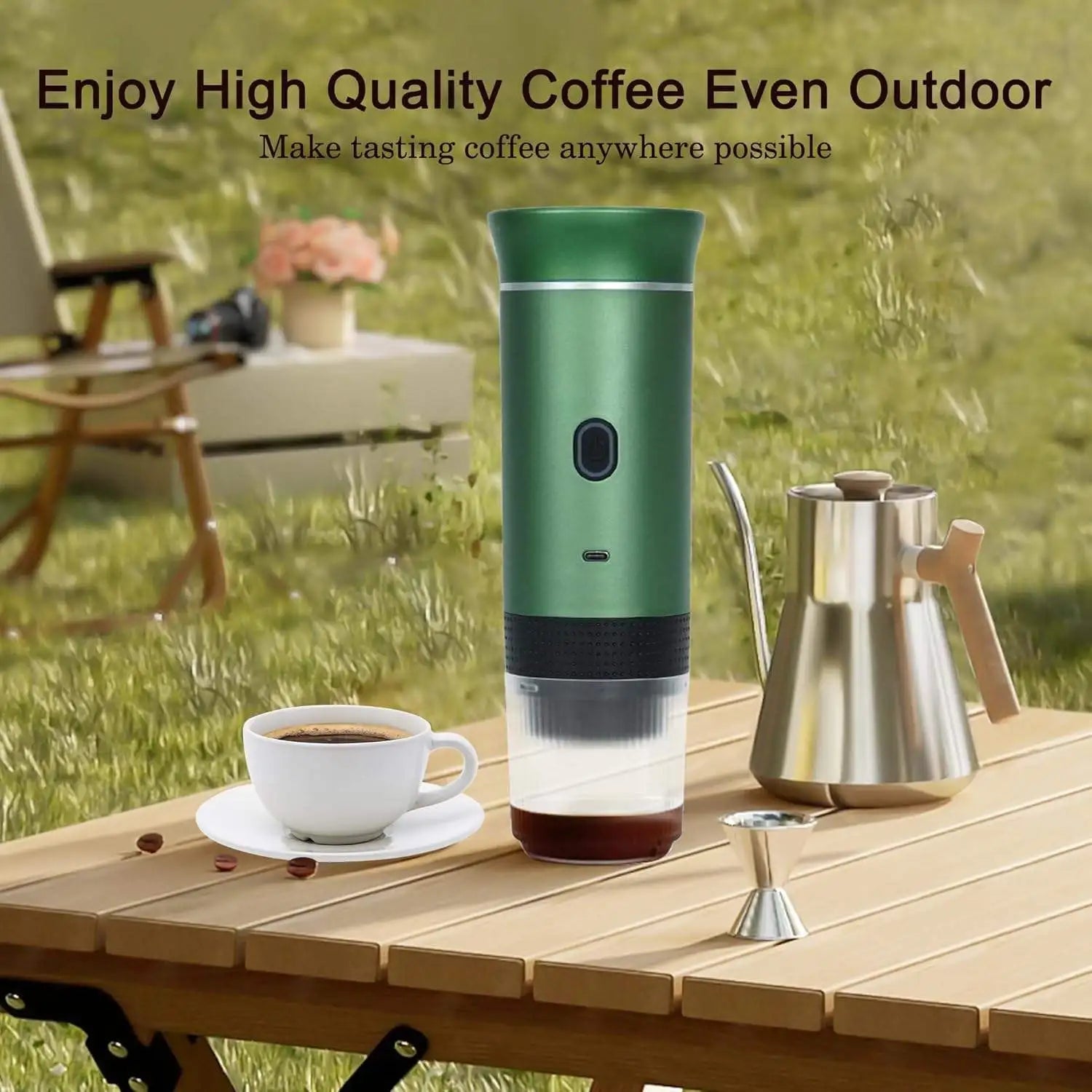 Machine à café portable électrique alimentée par USB, machine à café automatique à capsules pour l'extérieur, pour l'eau chaude et froide, facile à utiliser - Golden High-Tech