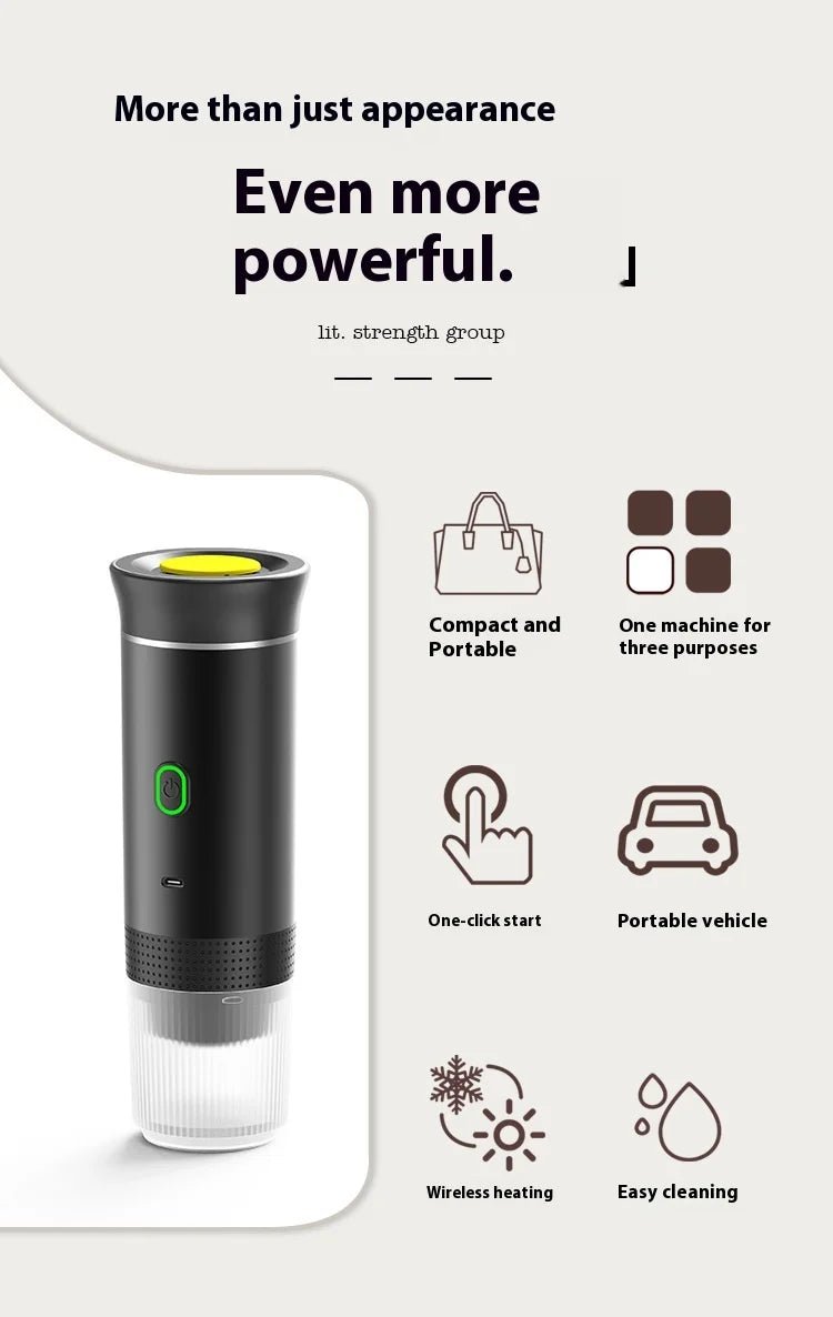 Machine à café portable électrique alimentée par USB, machine à café automatique à capsules pour l'extérieur, pour l'eau chaude et froide, facile à utiliser - Golden High-Tech