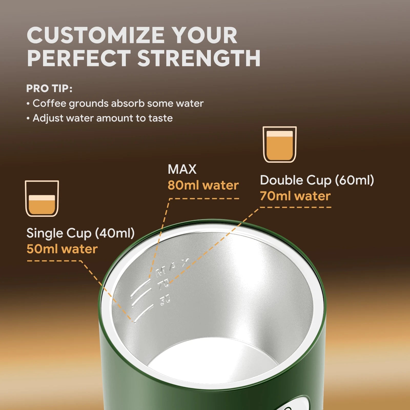 Machine à expresso Portable 3 en 1, cafetière de voyage pour Camping randonnée bureau auto-chauffante avec USB-C - Golden High-Tech
