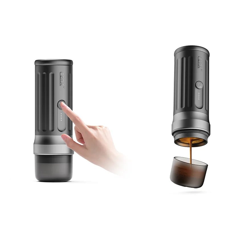 Machine à expresso Portable, auto-chauffante, pour voiture, Compatible avec café moulu et capsules, adaptée aux voyages et au bureau - Golden High-Tech