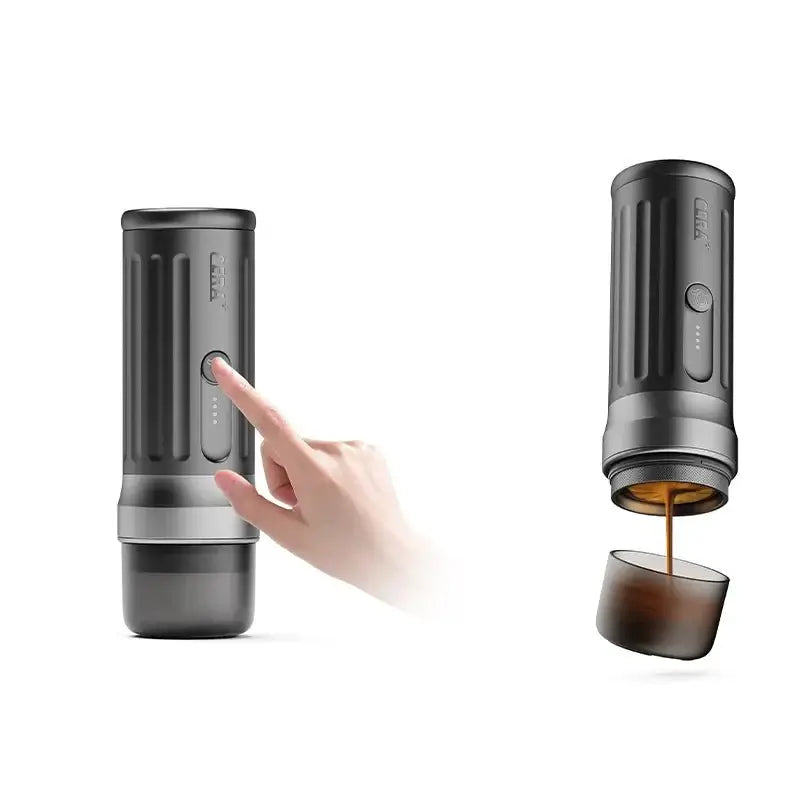 Machine à expresso Portable, auto-chauffante, pour voiture, Compatible avec café moulu et capsules, adaptée aux voyages et au bureau - Golden High-Tech