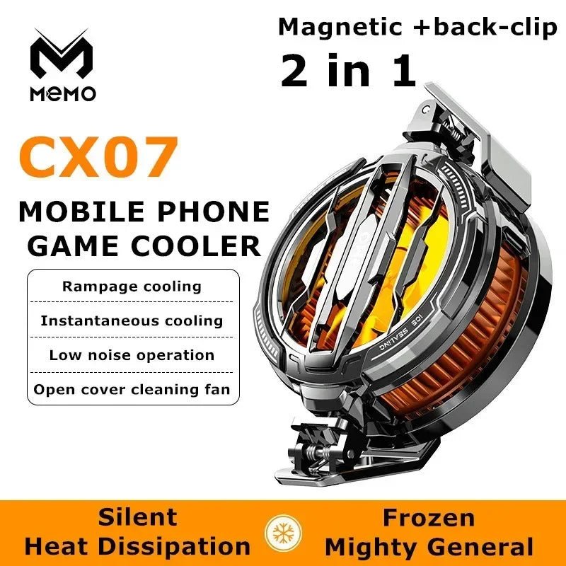 MEMO CX07 – refroidisseur de téléphone portable, ventilateur de refroidissement magnétique, radiateur pour PUBG Gaming, Clip arrière, dissipateur de chaleur frais pour Smartphones - Golden High-Tech