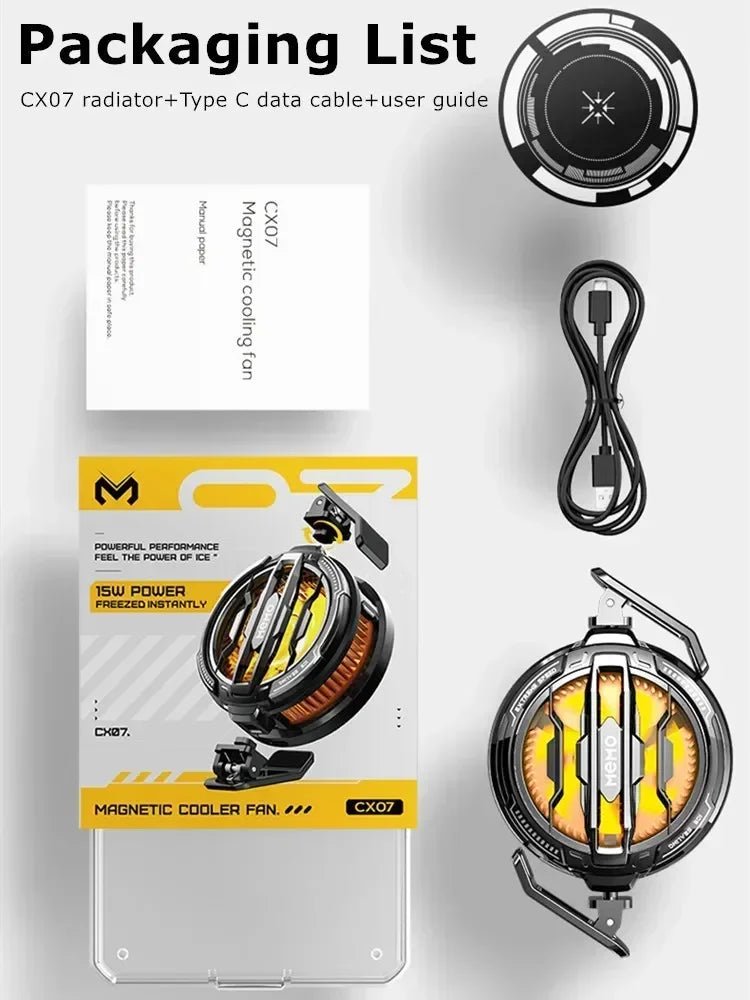 MEMO CX07 – refroidisseur de téléphone portable, ventilateur de refroidissement magnétique, radiateur pour PUBG Gaming, Clip arrière, dissipateur de chaleur frais pour Smartphones - Golden High-Tech