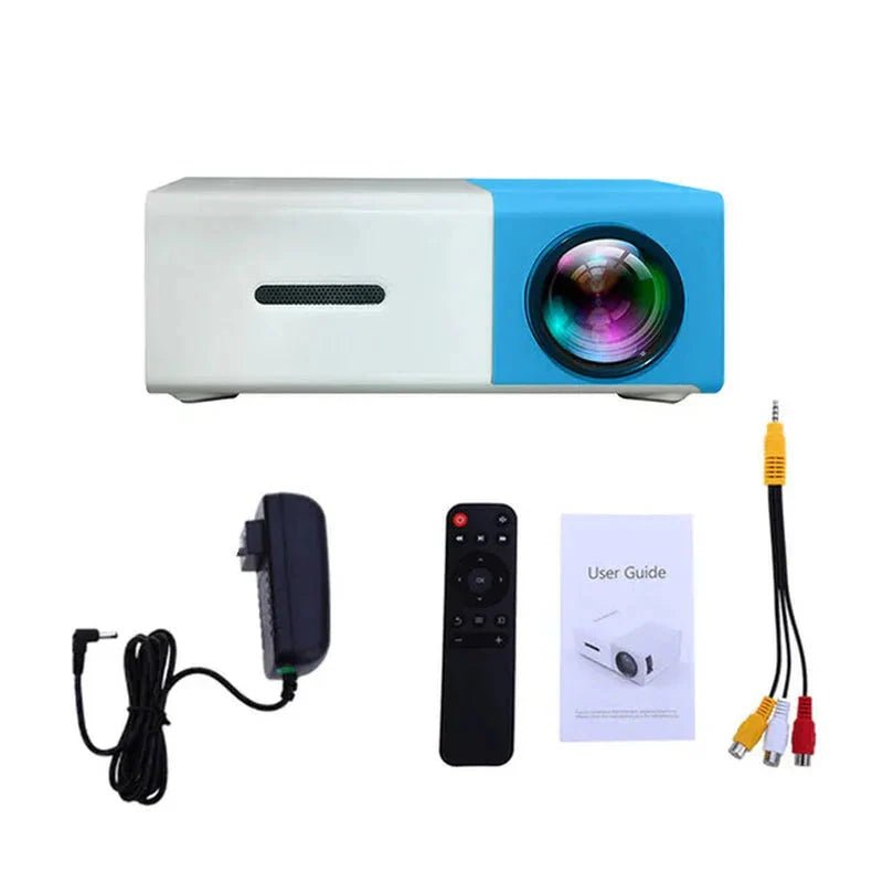 Mini Projector – 1080P Full HD Support, Portable LED Projector, 4K Video Playback, Multiple Connectivity Options - Golden High-Tech