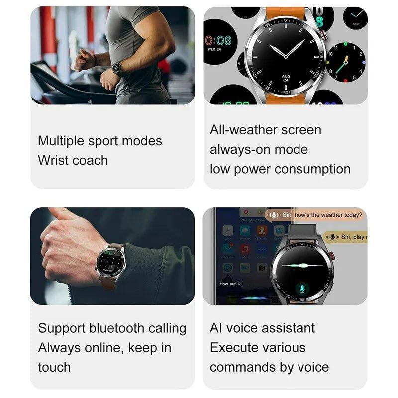 Montre intelligente AMOLED Z30 Pro pour hommes et femmes, montres-bracelets numériques, bracelet de fitness, musique locale, montre-bracelet électronique, 1.43" - Golden High-Tech
