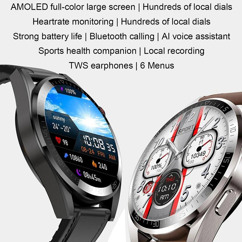 Montre intelligente AMOLED Z30 Pro pour hommes et femmes, montres-bracelets numériques, bracelet de fitness, musique locale, montre-bracelet électronique, 1.43" - Golden High-Tech