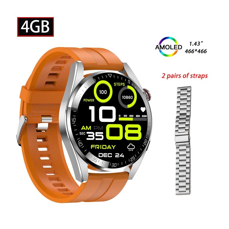 Montre intelligente AMOLED Z30 Pro pour hommes et femmes, montres-bracelets numériques, bracelet de fitness, musique locale, montre-bracelet électronique, 1.43" - Golden High-Tech